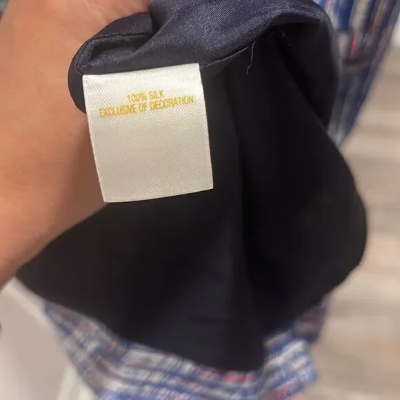 KATE SPADE Silk Shift Dress Ruffle Neckline Multicolor Sleeveless, Size 6 - Picture 11 of 11